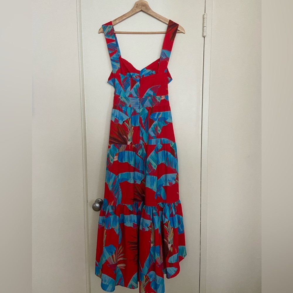 Farm Rio Sweet Jungle Red Midi Dress - Picture 2 of 9